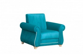 Кресло для отдыха "Порто" (велюр киви бирюза / микровельвет крем) в Дубинино - dubinino.katalogmebeli.com | фото