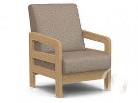Кресло отдыха Вега-34 (бук лак/UNO CARAMEL) в Дубинино - dubinino.katalogmebeli.com | фото