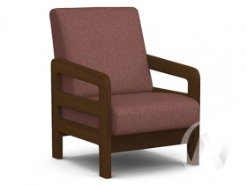 Кресло отдыха Вега-34 (орех лак/UNO BERRY) в Дубинино - dubinino.katalogmebeli.com | фото