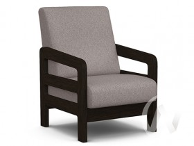 Кресло отдыха Вега-34 (венге лак/UNO ROSY-GREY) в Дубинино - dubinino.katalogmebeli.com | фото