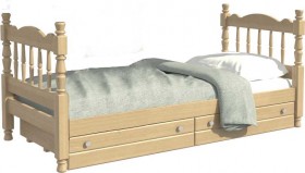 Кровать одинарная Аленка из массива сосны 800*1890 Сосна в Дубинино - dubinino.katalogmebeli.com | фото