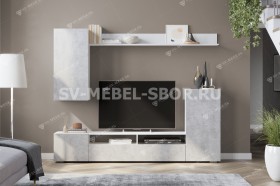 Мебель для гостиной МГС 4 (Белый/Цемент светлый) в Дубинино - dubinino.katalogmebeli.com | фото