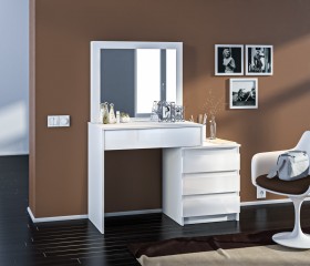 Медея СБ-3232 Стол туалетный Белый/Белый глянец в Дубинино - dubinino.katalogmebeli.com | фото